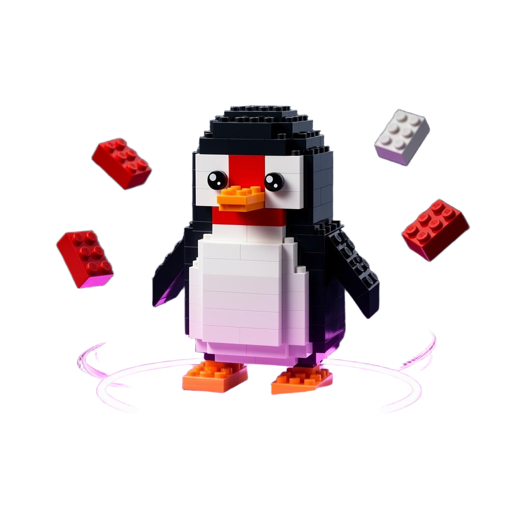 LEGO penguin built by Lego Weaver